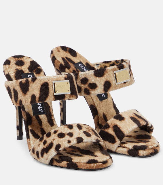 Dolce&Gabbana x Kim printed terry mules
