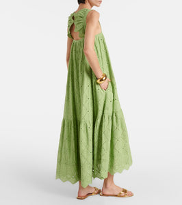 Dorothee Schumacher Embroidered cotton-blend maxi dress