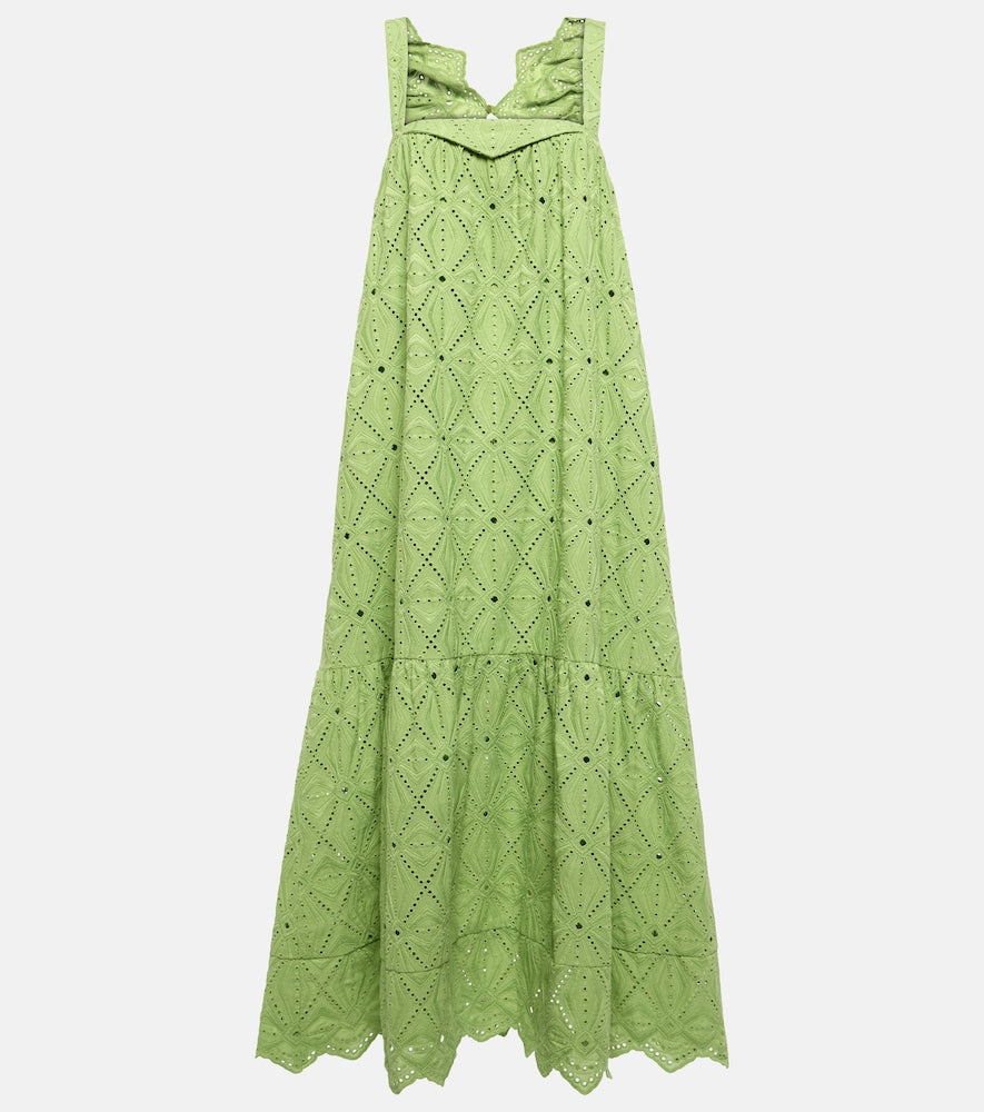 Dorothee Schumacher Embroidered cotton-blend maxi dress. 多萝西·舒马赫刺绣棉混纺长裙