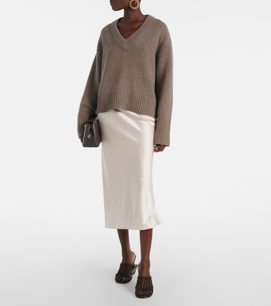 Dorothee Schumacher Sense of Shine silk satin midi skirt