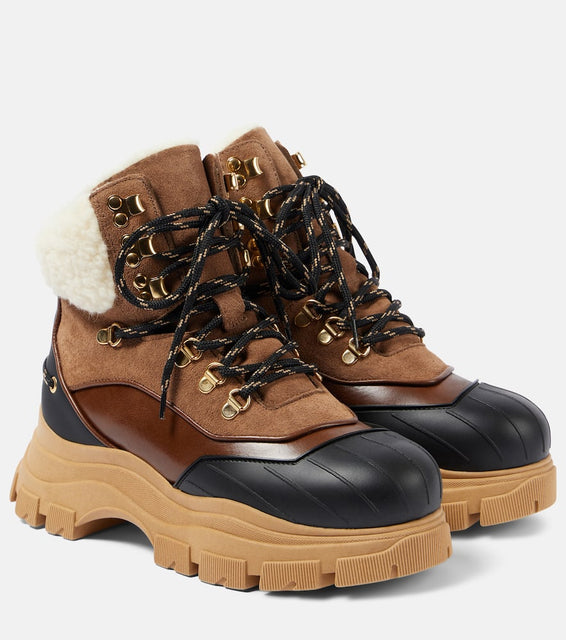 Dorothee Schumacher Sporty Shearling leather lace-up boots