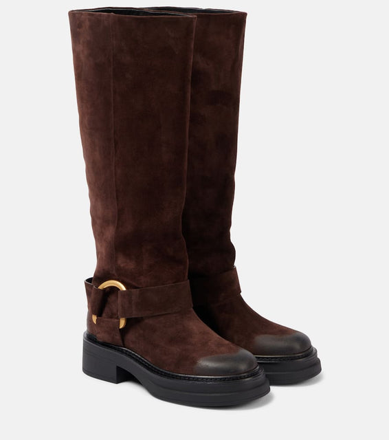 Dorothee Schumacher Suede Softness knee-high biker boots