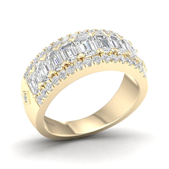 Downton Abbey 2 3/4ctw Emerald Lab Grown Diamond Yellow Gold Band - Mrs. Hughes