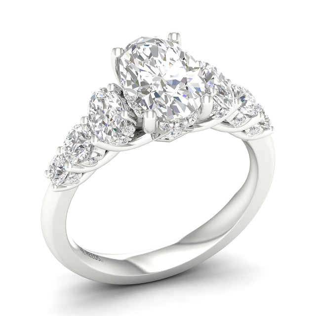 Downton Abbey 3 1/3ctw Oval Lab Grown Diamond White Gold Engagement Ring - Lady Edith
