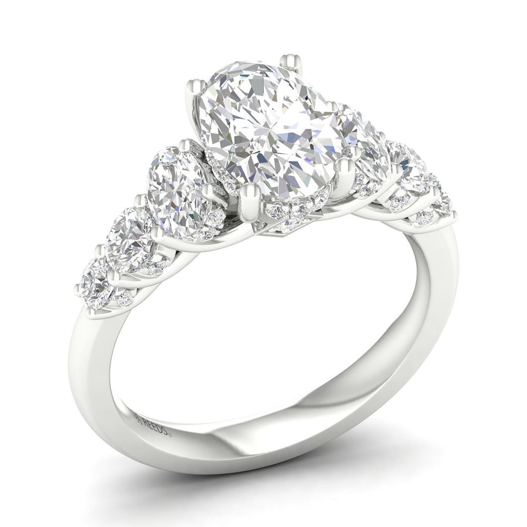 Downton Abbey 3 1/3ctw Oval Lab Grown Diamond White Gold Engagement Ring - Lady Edith