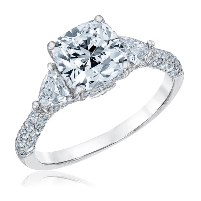 Downton Abbey 3ctw Cushion Lab Grown Diamond White Gold Engagement Ring - Lady Edith