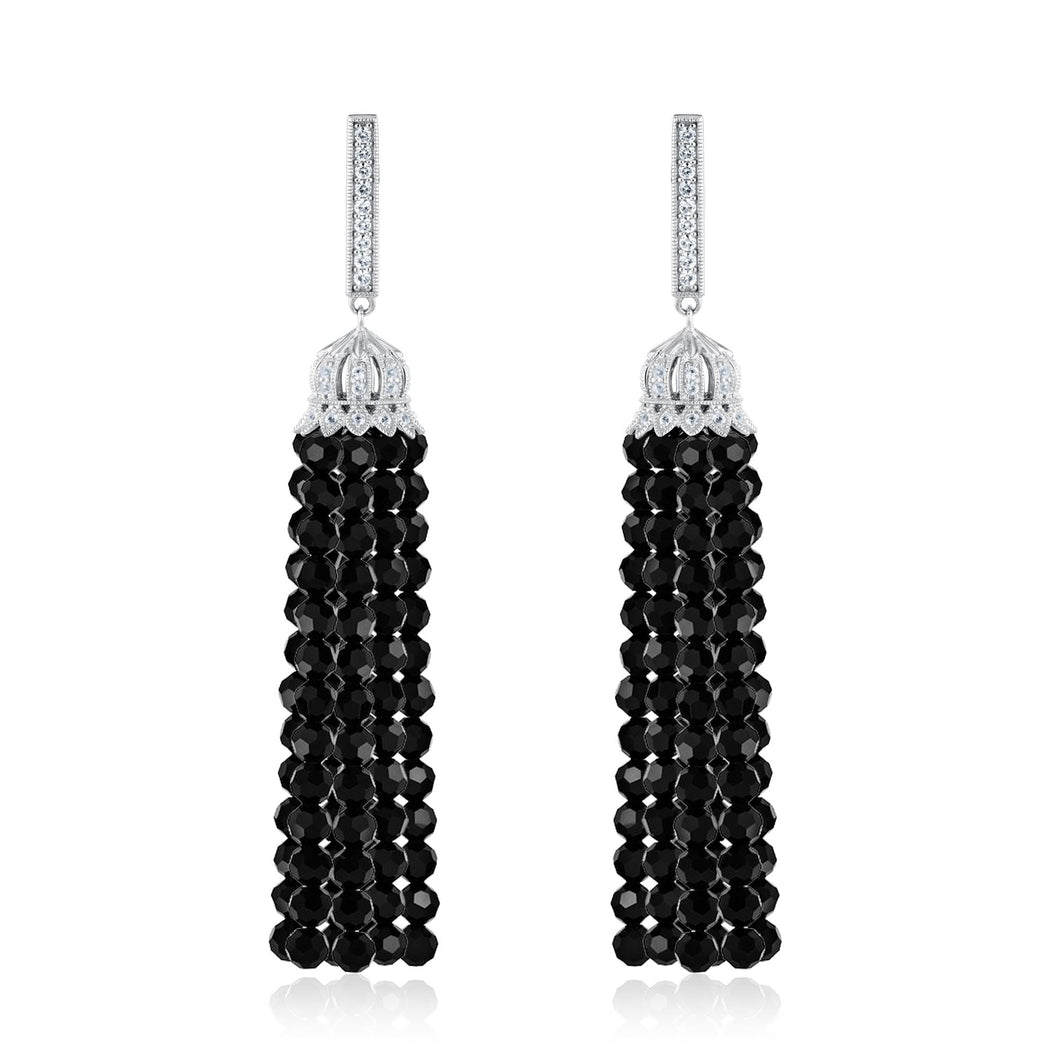 Downton Abbey | Lady Mary - Black Onyx Tassle Earrings