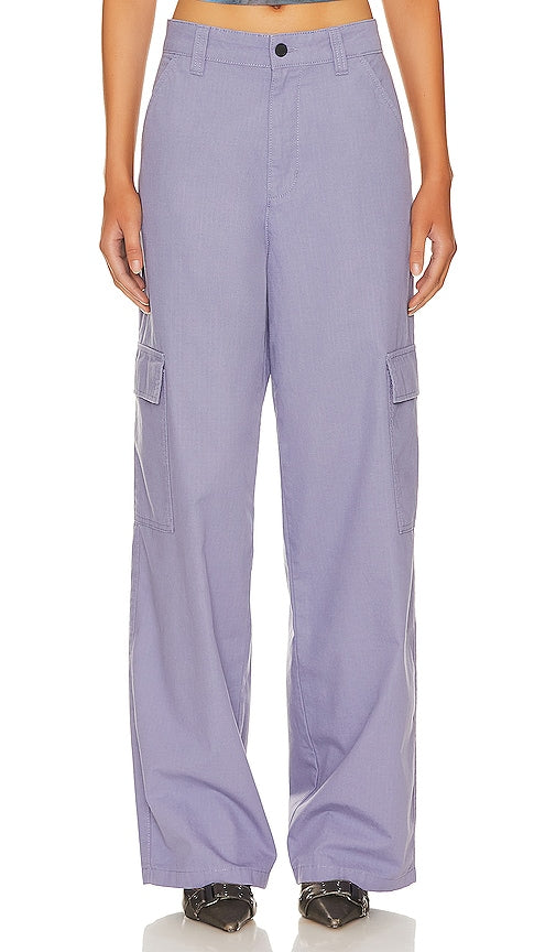 Dr. Denim Donna Cargo Wide Leg in Blue - Dr. Denim - Donna - Pantalon cargo large - Bleu - Dr. Denim Donna 蓝色工装阔腿裤 - Dr. Denim Donna Cargo mit weitem Bein in Blau - Dr. Denim Donna Cargo 와이드 레그 블루 색상 - Dr. Denim Donna Cargo Gamba larga in blu