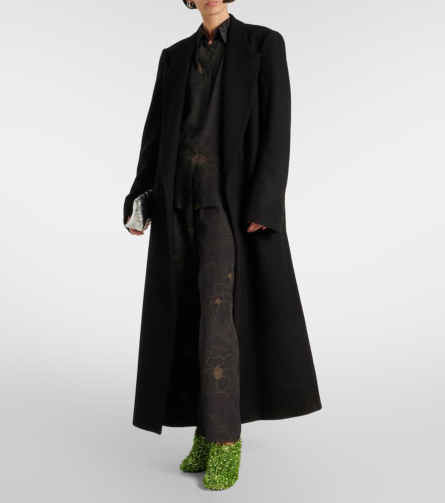 Dries Van Noten 105 glitter metallic wedge mules