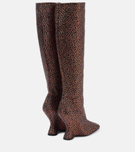 Dries Van Noten 105 glitter wedge knee-high boots