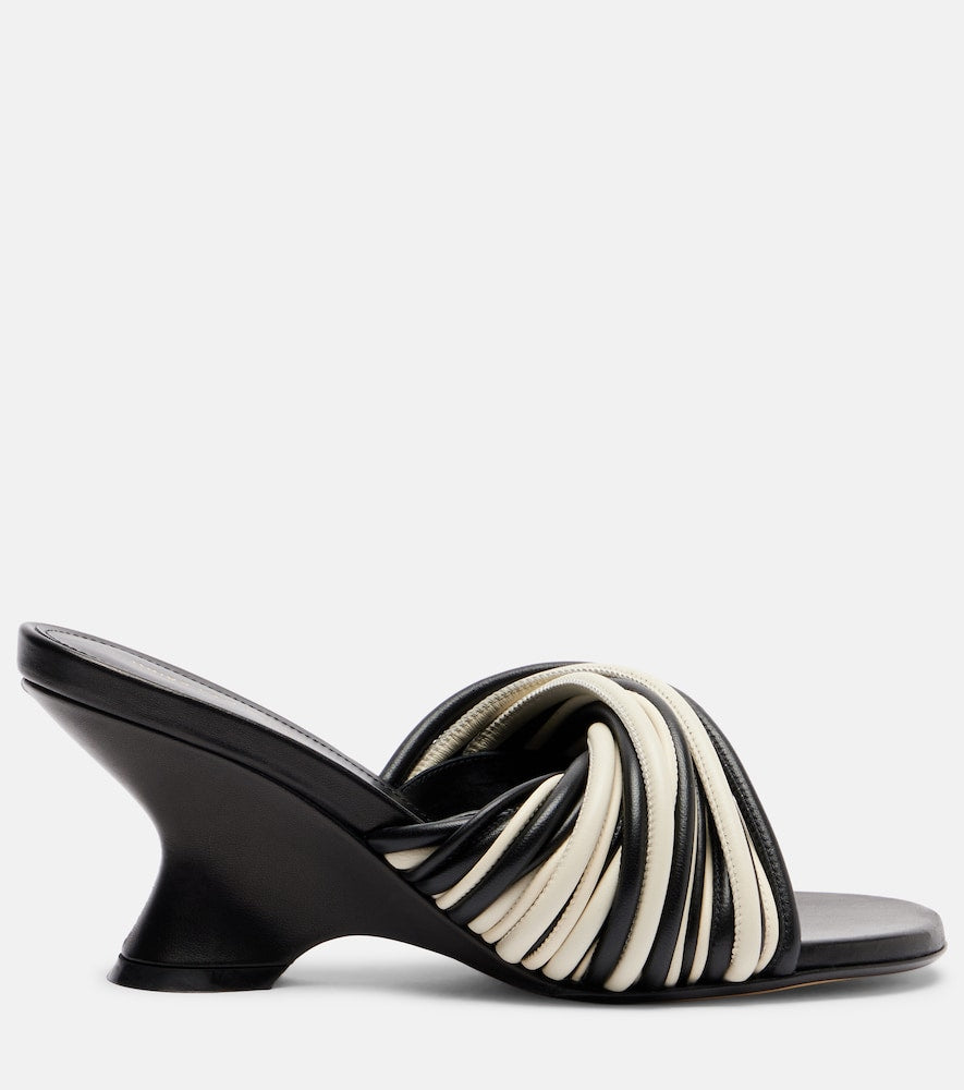 Dries Van Noten 75 leather wedge mules