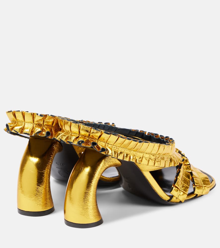 Dries Van Noten 95 Metallic leather sandals