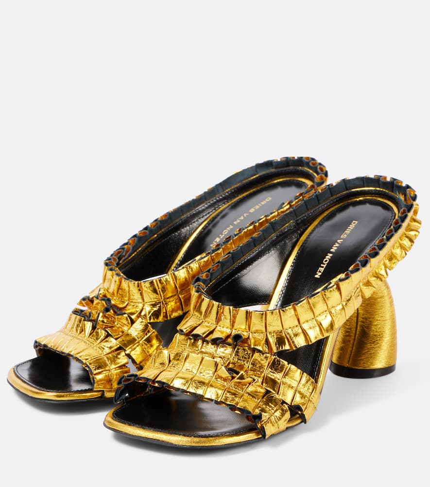 Dries Van Noten 95 Metallic leather sandals