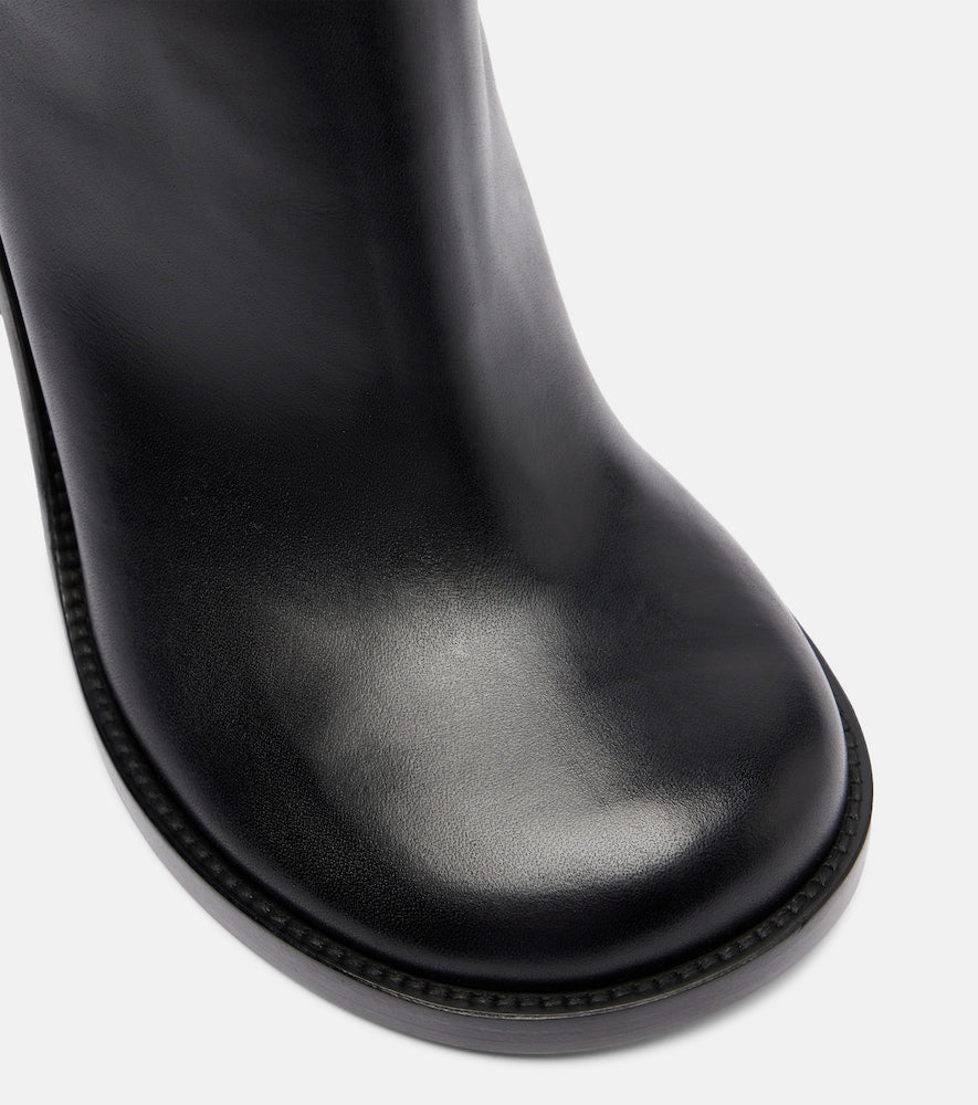 Dries Van Noten 95 leather wedge knee-high boots