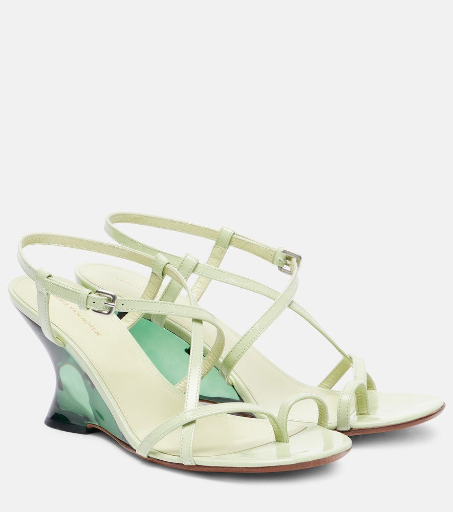 Dries Van Noten Bulle 105 patent leather mules