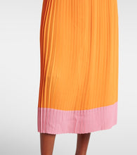 Dries Van Noten Colorblocked pleated midi skirt
