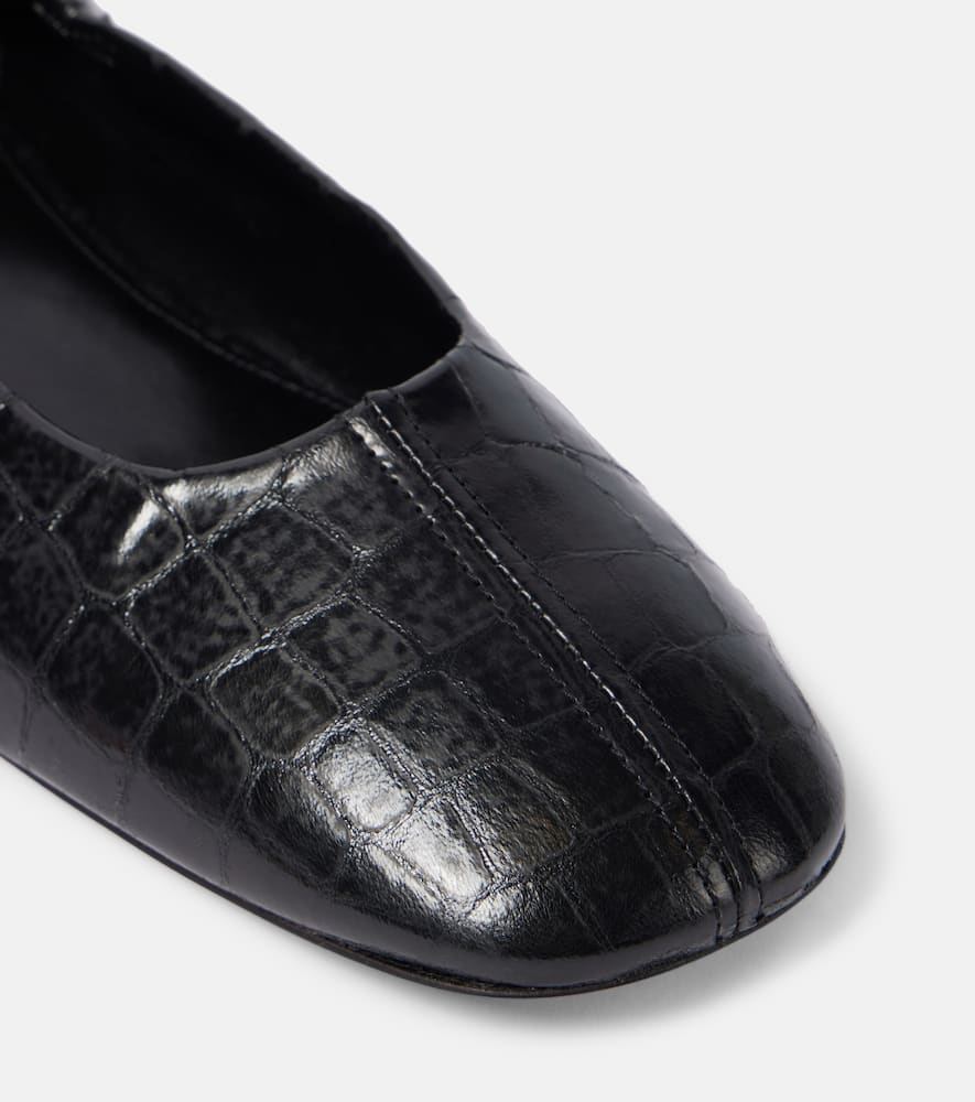 Dries Van Noten Croc-effect leather ballet flats