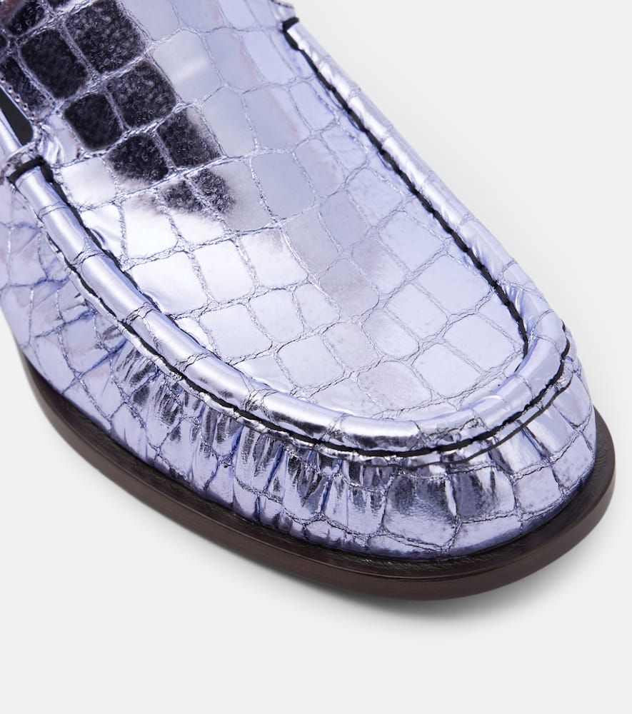 Dries Van Noten Croc-effect leather loafers
