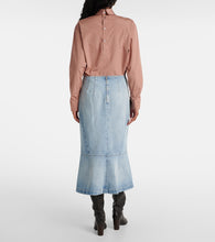 Dries Van Noten Denim midi skirt