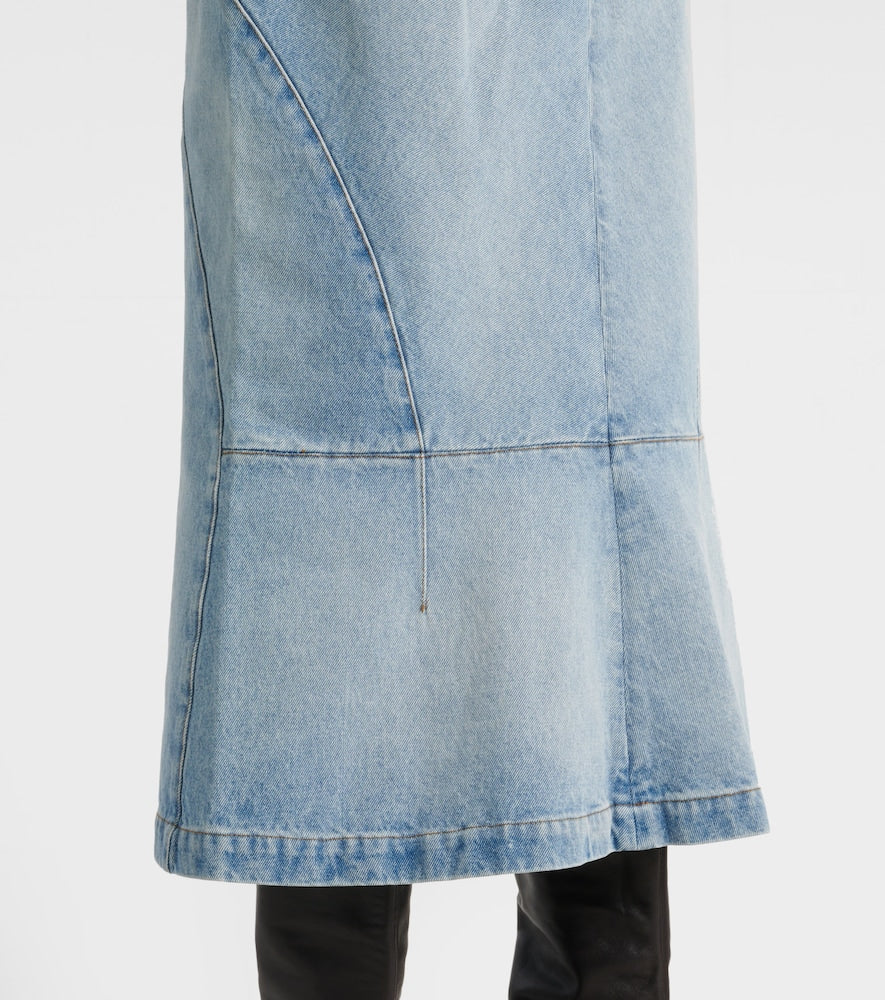 Dries Van Noten Denim midi skirt