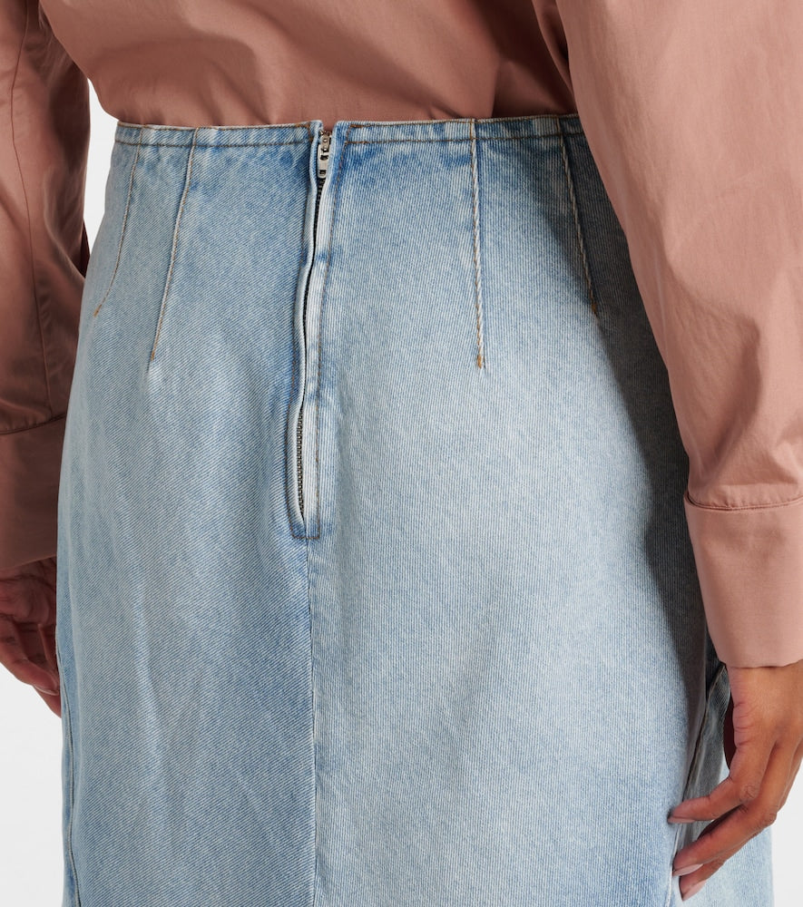 Dries Van Noten Denim midi skirt