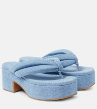 Dries Van Noten Denim platform thong sandals