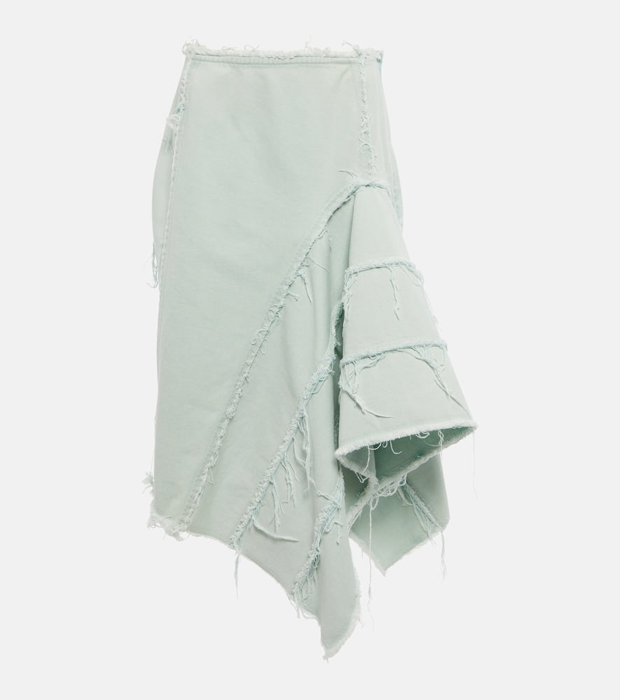 Dries Van Noten Distressed denim midi skirt - Dries Van Noten 做旧牛仔中长裙