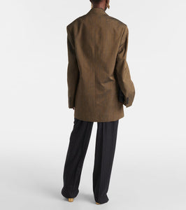 Dries Van Noten Double-breasted cotton-blend blazer