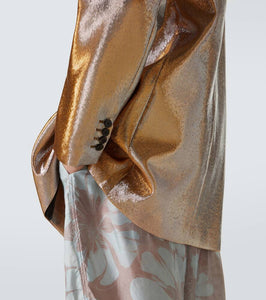 Dries Van Noten Double-breasted metallic blazer