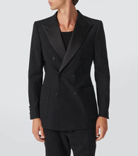 Dries Van Noten Double-breasted wool-blend tuxedo jacket