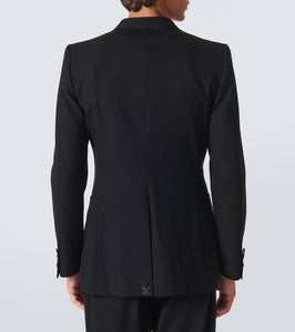 Dries Van Noten Double-breasted wool-blend tuxedo jacket