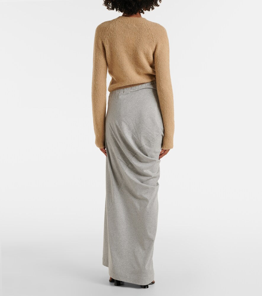 Dries Van Noten Draped cotton jersey maxi skirt