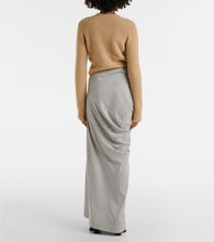 Dries Van Noten Draped cotton jersey maxi skirt