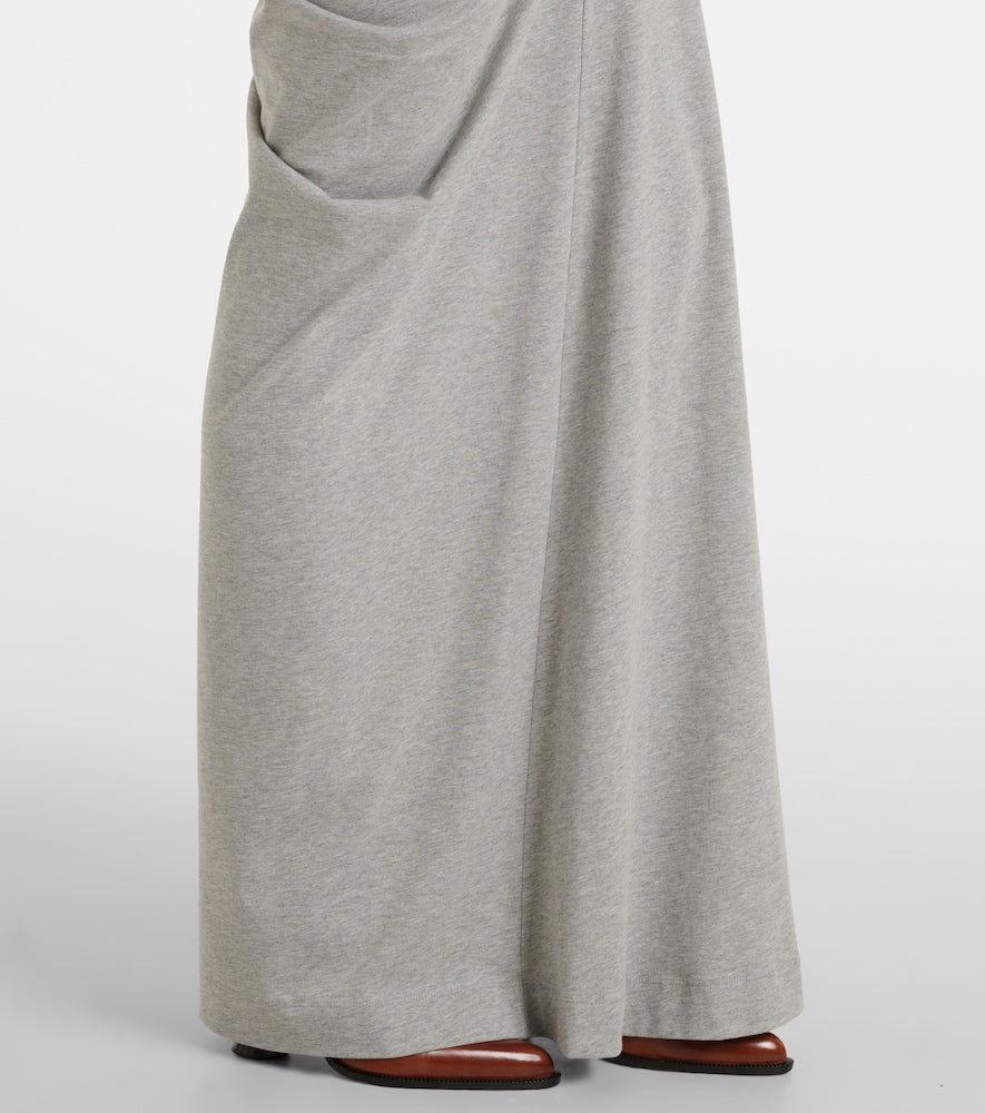 Dries Van Noten Draped cotton jersey maxi skirt