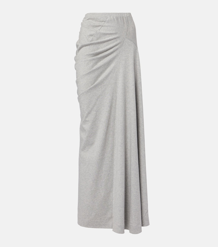 Dries Van Noten Draped cotton jersey maxi skirt - Dries Van Noten 垂坠棉质平纹针织超长半身裙