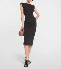 Dries Van Noten Draped cotton jersey midi dress