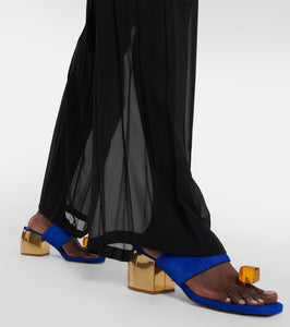 Dries Van Noten Embellished calf hair mules