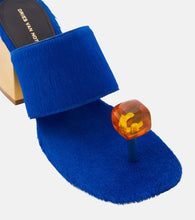 Dries Van Noten Embellished calf hair mules