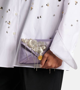 Dries Van Noten Embellished satin clutch