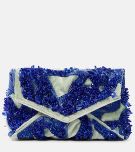Dries Van Noten Embellished velvet clutch. Shop Dries Van Noten Clutches for women now.