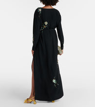 Dries Van Noten Embroidered crêpe satin gown