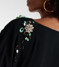 Dries Van Noten Embroidered crêpe satin gown