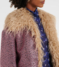 Dries Van Noten Faux fur-trimmed embellished jacket