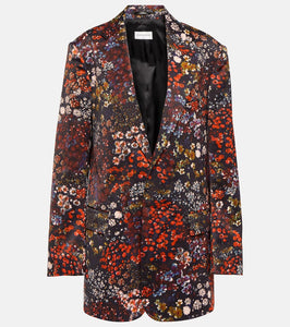 Dries Van Noten Floral cotton-blend blazer