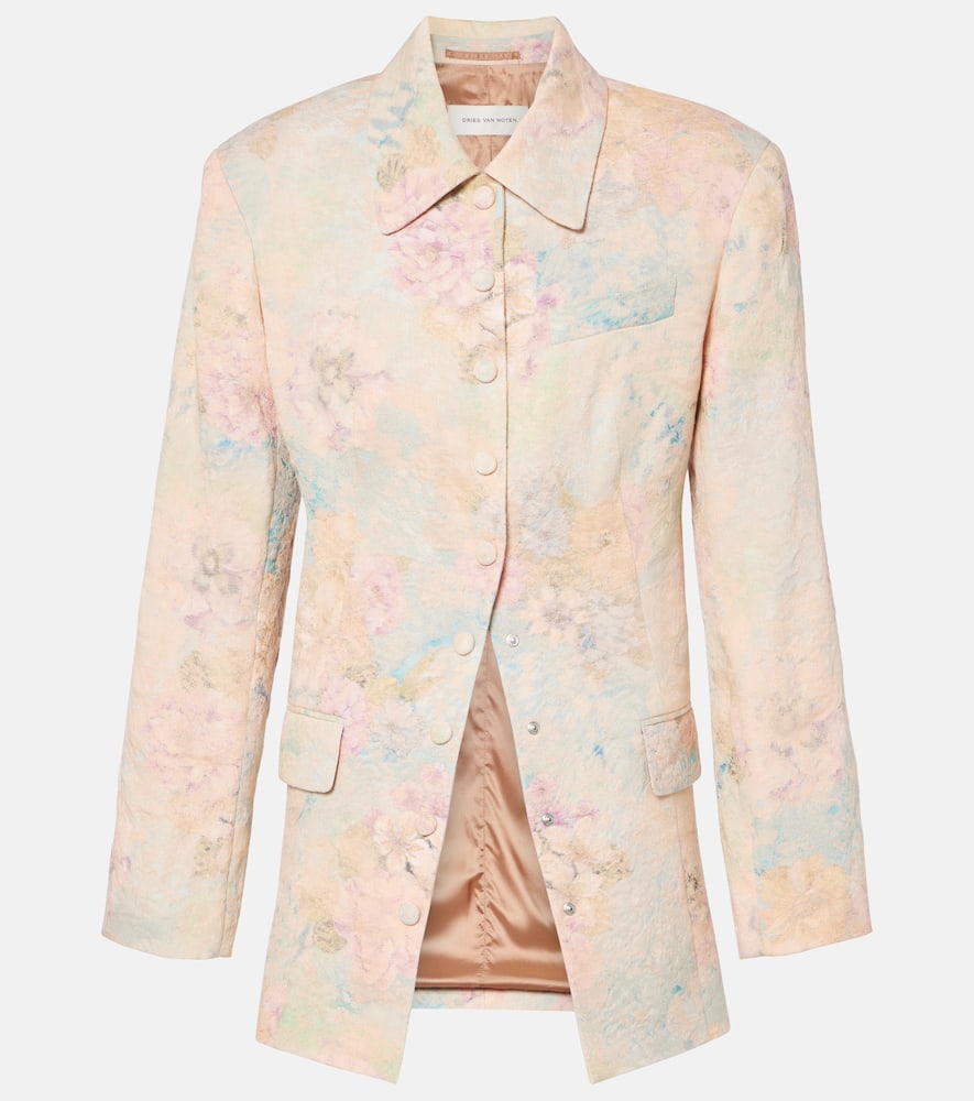 Dries Van Noten Floral linen-blend jacquard blazer