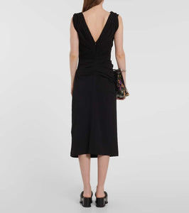 Dries Van Noten Gathered cotton jersey midi dress