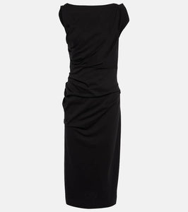 Dries Van Noten Gathered cotton jersey midi dress