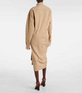 Dries Van Noten Gathered cotton shirtdress
