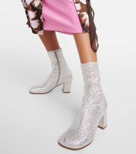 Dries Van Noten Glitter ankle boots
