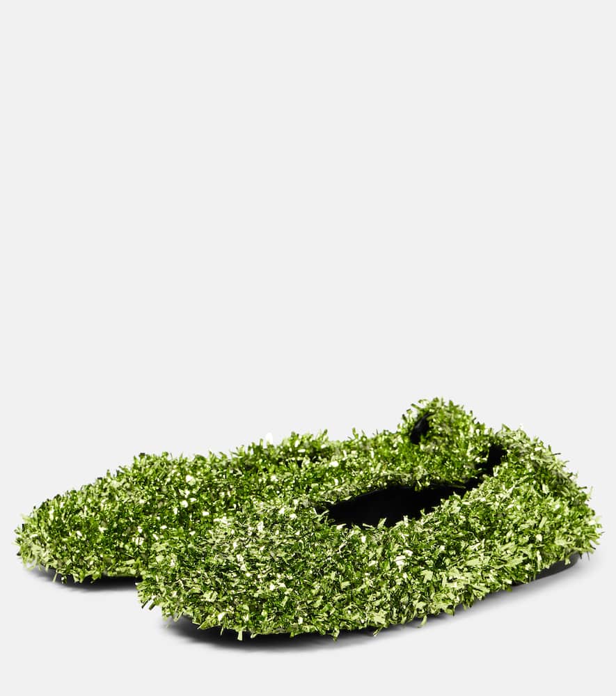 Dries Van Noten Glove glitter ballet flats